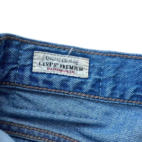Levi's Baggy Dad Jeans Size 27 Color-In The Middle Blue Wash Loose Destructed - Picture 5 of 8